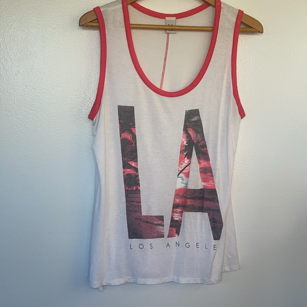 Womens LA Los Angeles tank top size approx XL (see measurements)